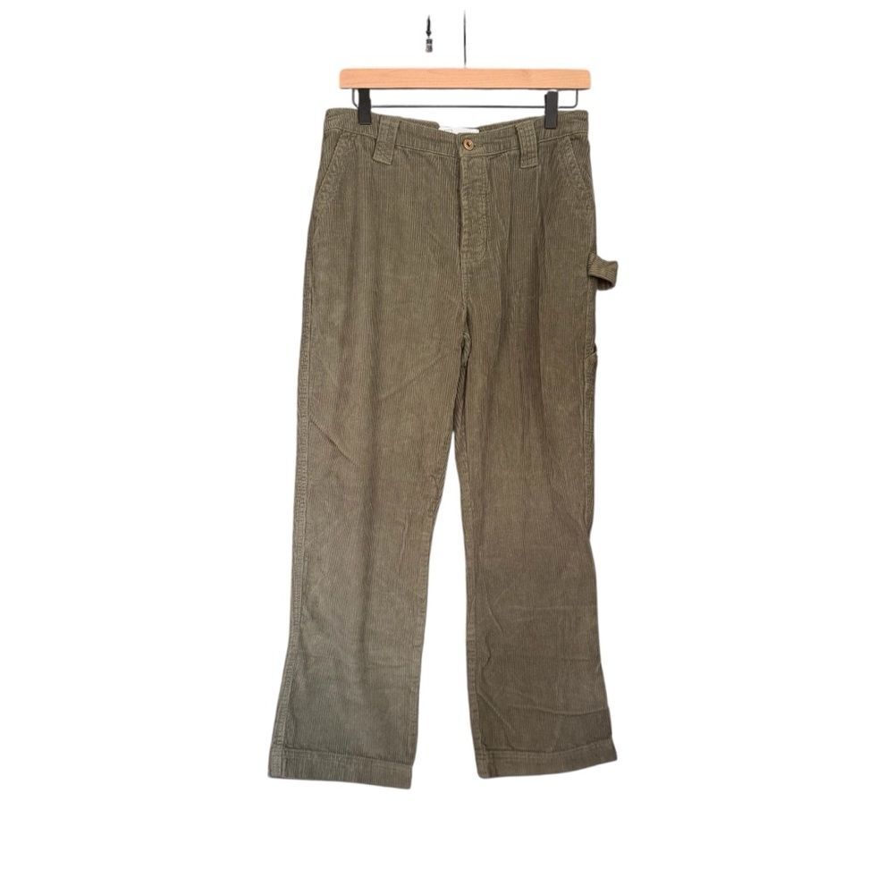 Women’s Olive Carpenter Corduroys- Straight Leg